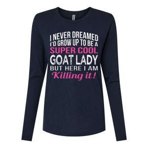 Goat Lady Funny Goat Lover Gifts Womens Cotton Relaxed Long Sleeve T-Shirt