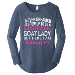 Goat Lady Funny Goat Lover Gifts Women's Perfect Tri Tunic Long Sleeve Shirt