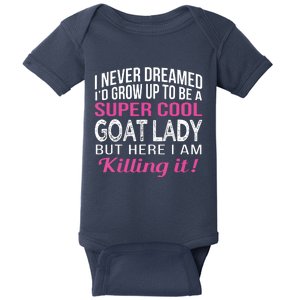 Goat Lady Funny Goat Lover Gifts Baby Bodysuit