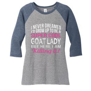 Goat Lady Funny Goat Lover Gifts Women's Tri-Blend 3/4-Sleeve Raglan Shirt