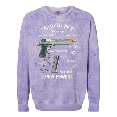 Gun Lovers Funny Amendment Meme Anatomy Of A Pew Pewer Colorblast Crewneck Sweatshirt