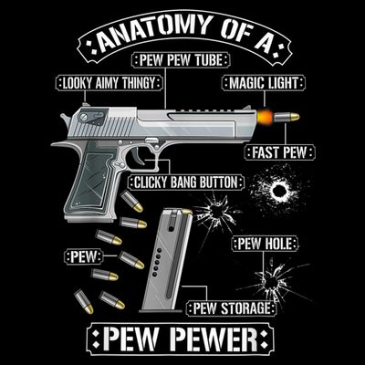 Gun Lovers Funny Amendment Meme Anatomy Of A Pew Pewer T-Shirt