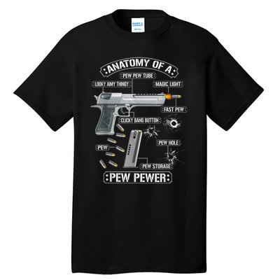 Gun Lovers Funny Amendment Meme Anatomy Of A Pew Pewer Tall T-Shirt