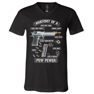 Gun Lovers Funny Amendment Meme Anatomy Of A Pew Pewer V-Neck T-Shirt