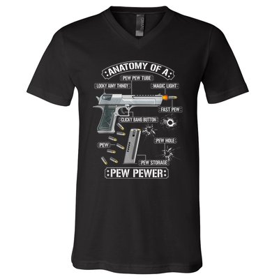 Gun Lovers Funny Amendment Meme Anatomy Of A Pew Pewer V-Neck T-Shirt