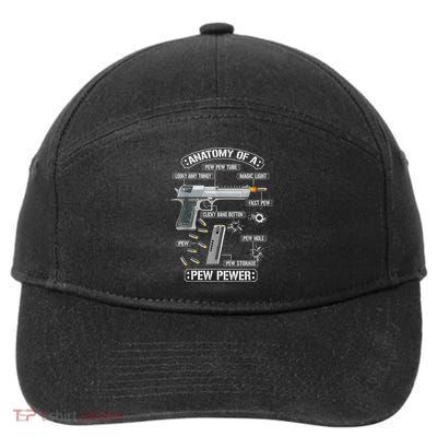 Gun Lovers Funny Amendment Meme Anatomy Of A Pew Pewer 7-Panel Snapback Hat