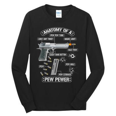 Gun Lovers Funny Amendment Meme Anatomy Of A Pew Pewer Tall Long Sleeve T-Shirt