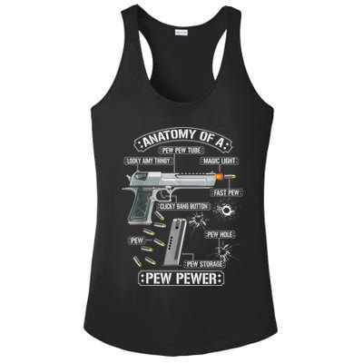 Gun Lovers Funny Amendment Meme Anatomy Of A Pew Pewer Ladies PosiCharge Competitor Racerback Tank