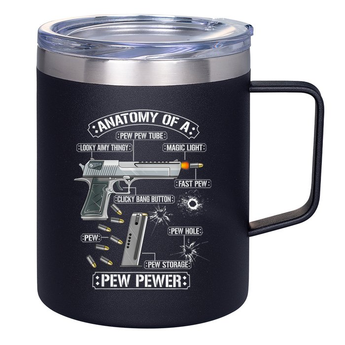 Gun Lovers Funny Amendment Meme Anatomy Of A Pew Pewer 12oz Stainless Steel Coffee Mug