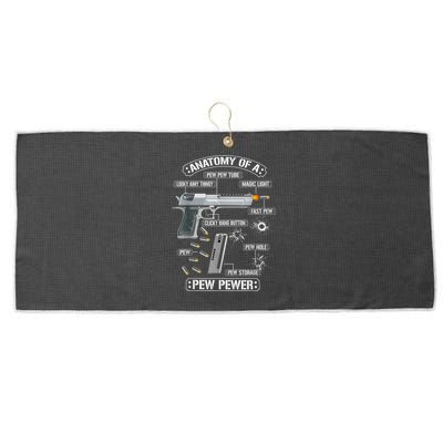 Gun Lovers Funny Amendment Meme Anatomy Of A Pew Pewer Large Microfiber Waffle Golf Towel