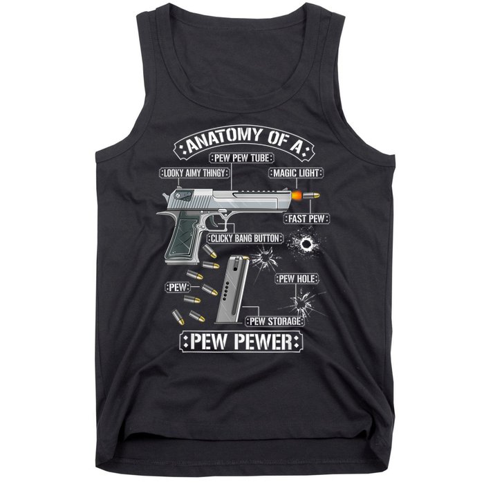 Gun Lovers Funny Amendment Meme Anatomy Of A Pew Pewer Tank Top