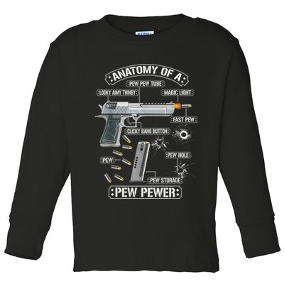 Gun Lovers Funny Amendment Meme Anatomy Of A Pew Pewer Toddler Long Sleeve Shirt