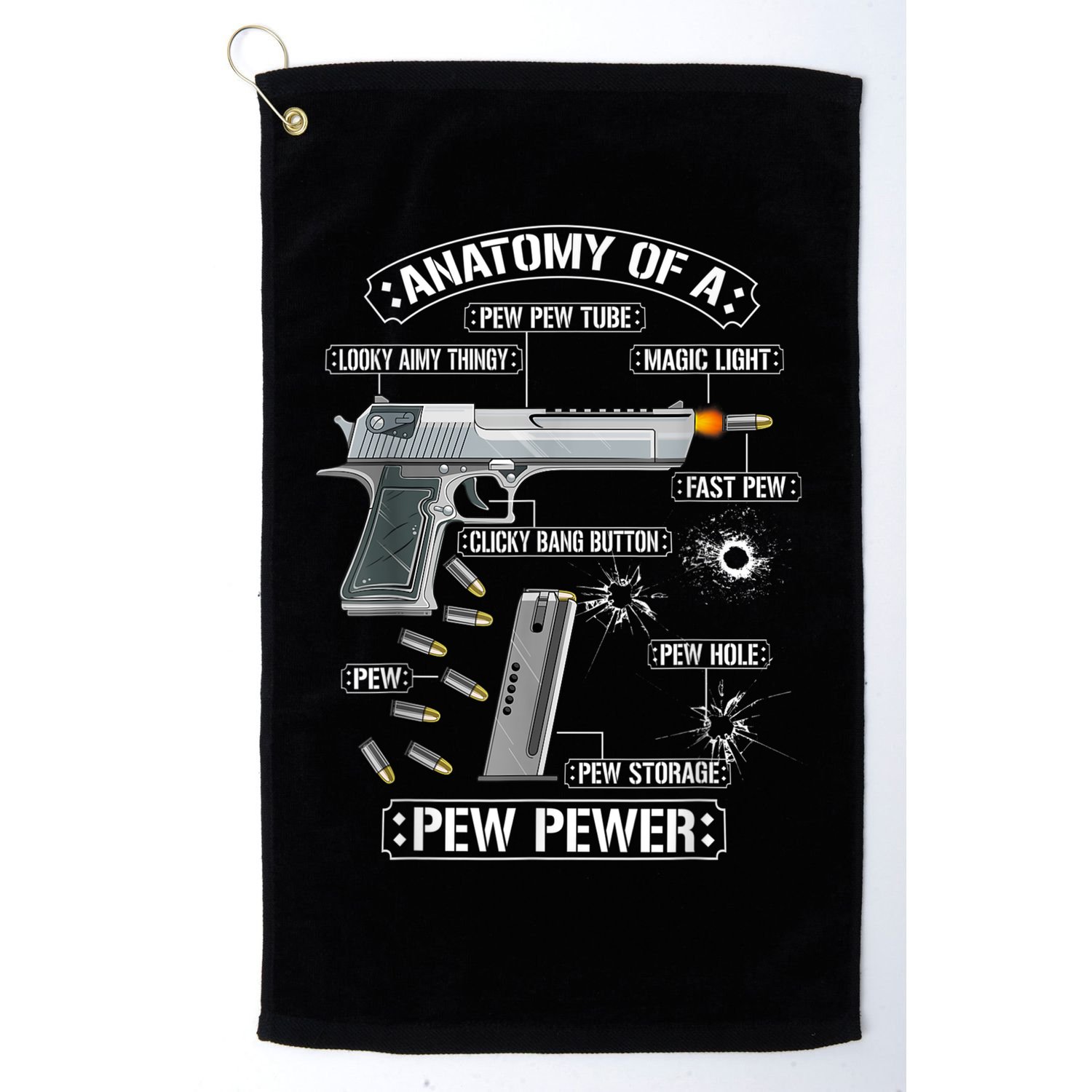 Gun Lovers Funny Amendment Meme Anatomy Of A Pew Pewer Golf Towel