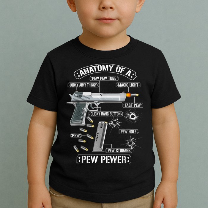 Gun Lovers Funny Amendment Meme Anatomy Of A Pew Pewer Toddler T-Shirt