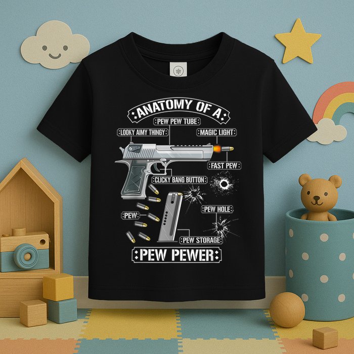 Gun Lovers Funny Amendment Meme Anatomy Of A Pew Pewer Toddler T-Shirt