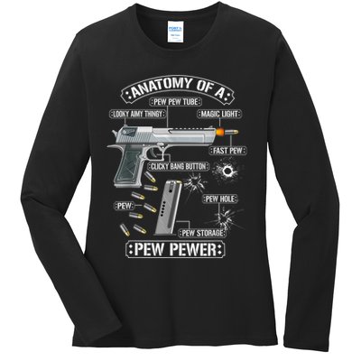 Gun Lovers Funny Amendment Meme Anatomy Of A Pew Pewer Ladies Long Sleeve Shirt