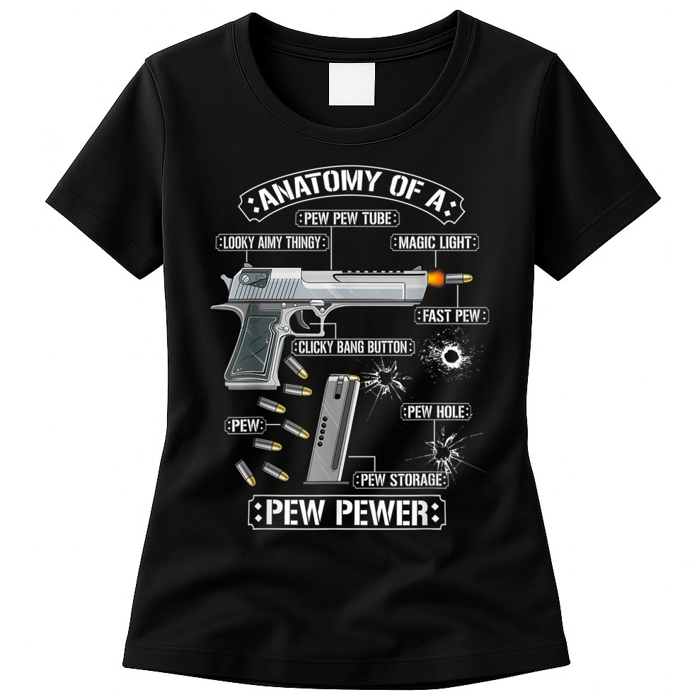 Gun Lovers Funny Amendment Meme Anatomy Of A Pew Pewer Womens T-Shirt