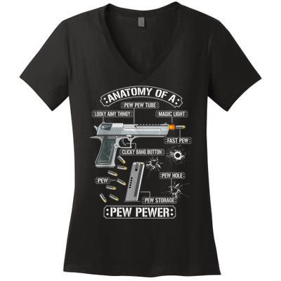 Gun Lovers Funny Amendment Meme Anatomy Of A Pew Pewer Women's V-Neck T-Shirt