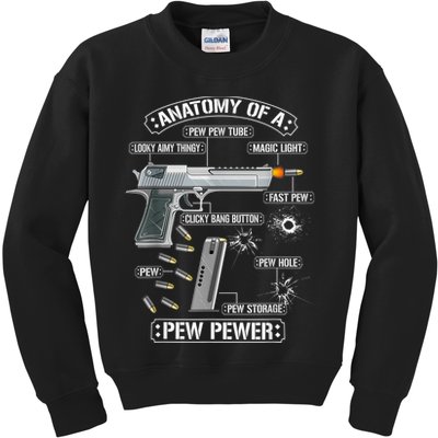 Gun Lovers Funny Amendment Meme Anatomy Of A Pew Pewer Kids Sweatshirt