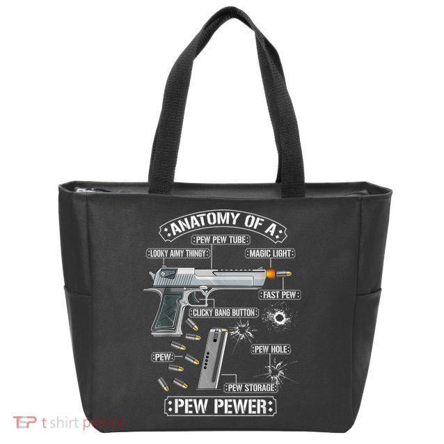 Gun Lovers Funny Amendment Meme Anatomy Of A Pew Pewer Zip Tote Bag