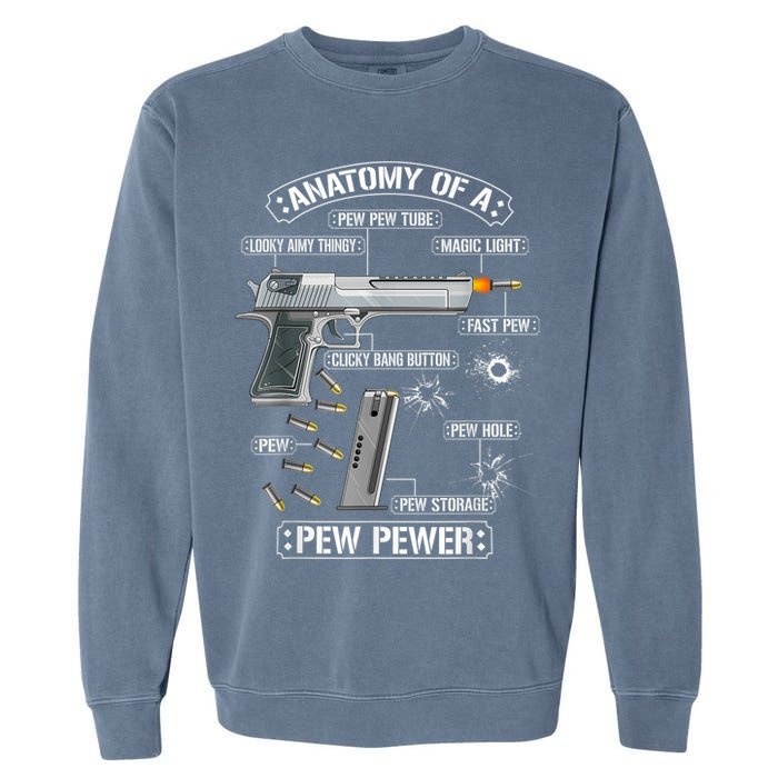 Gun Lovers Funny Amendment Meme Anatomy Of A Pew Pewer Garment-Dyed Sweatshirt