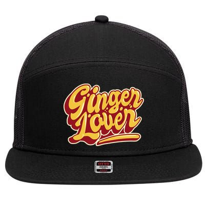 Ginger Lover Funny Redhead Retro 7 Panel Mesh Trucker Snapback Hat