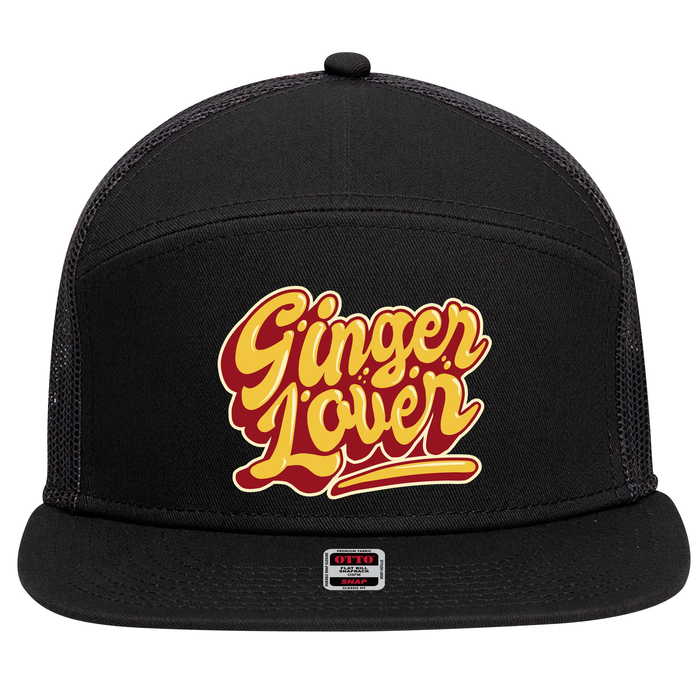 Ginger Lover Funny Redhead Retro 7 Panel Mesh Trucker Snapback Hat