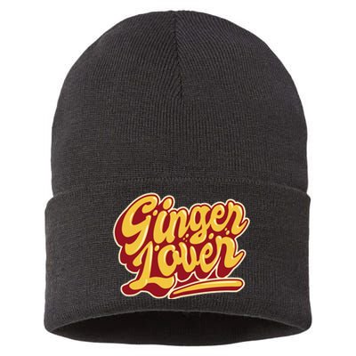 Ginger Lover Funny Redhead Retro Sustainable Knit Beanie