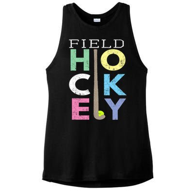 Girl Love Field Hockey Fun Birthday Gift product Ladies PosiCharge Tri-Blend Wicking Tank