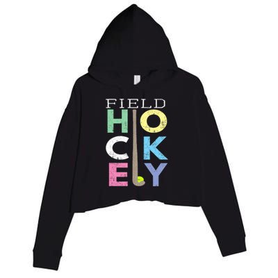 Girl Love Field Hockey Fun Birthday Gift product Crop Fleece Hoodie