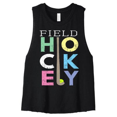 Girl Love Field Hockey Fun Birthday Gift product Women's Racerback Cropped Tank