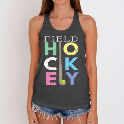 Girl Love Field Hockey Fun Birthday Gift product Women's Knotted Racerback Tank