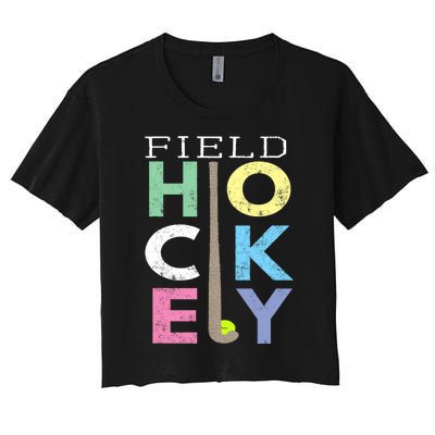 Girl Love Field Hockey Fun Birthday Gift product Women's Crop Top Tee