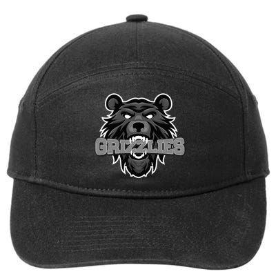 Grizzlies Lovers Fan Animal Wildlife Team Supporter Sports 7-Panel Snapback Hat