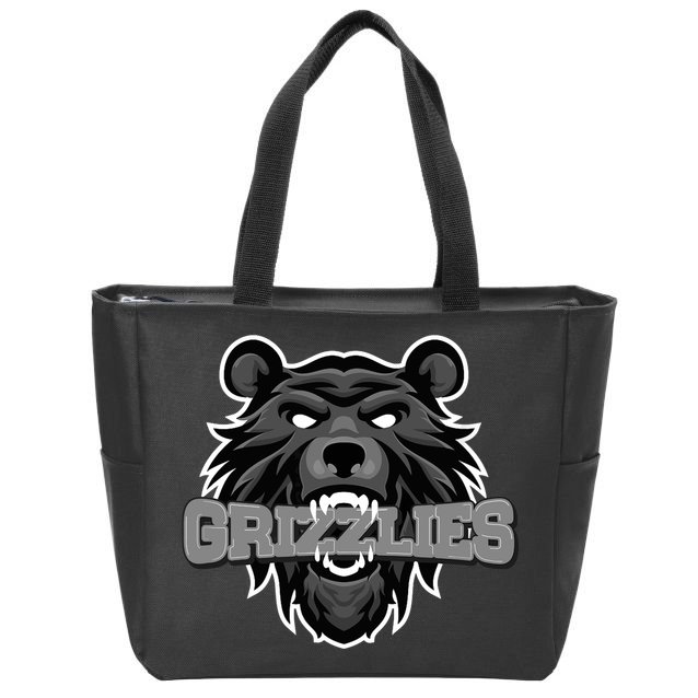 Grizzlies Lovers Fan Animal Wildlife Team Supporter Sports Zip Tote Bag