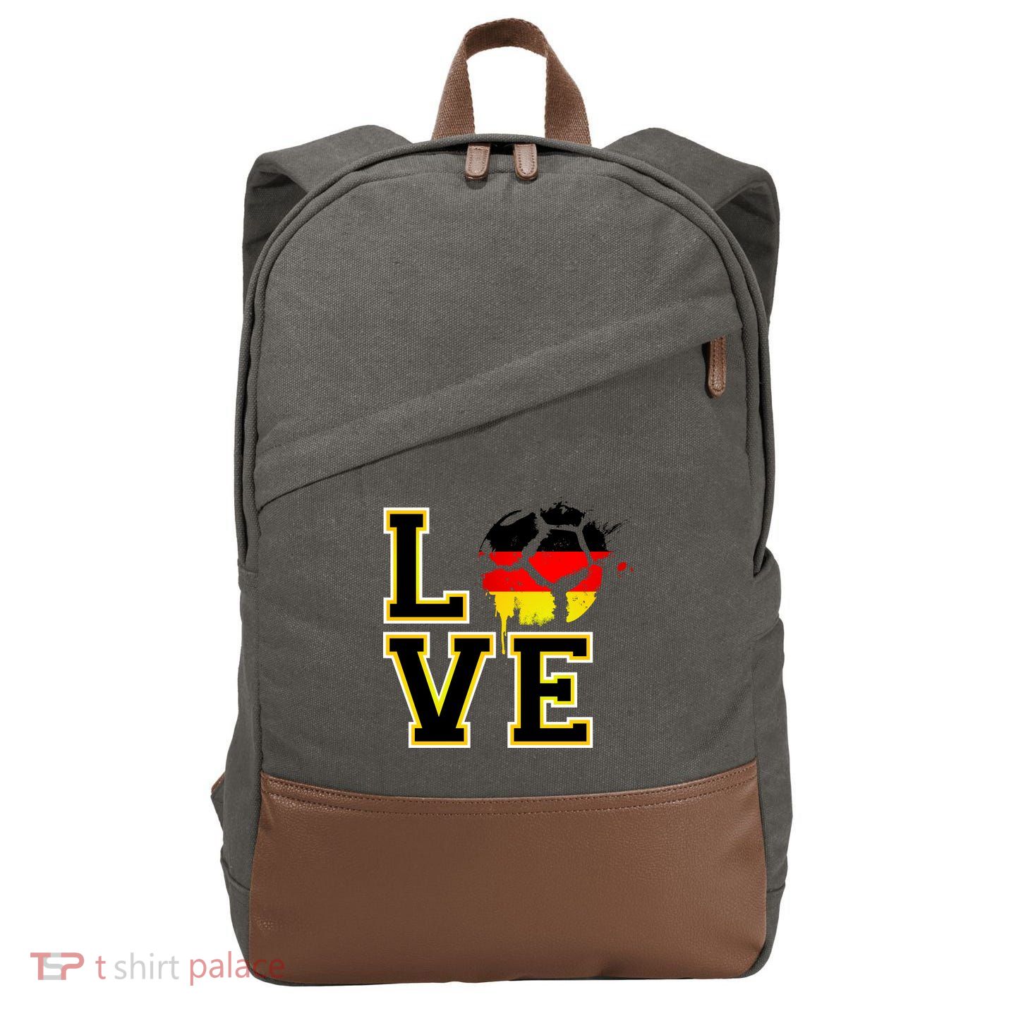 Germany Love Futbol Cotton Canvas Backpack