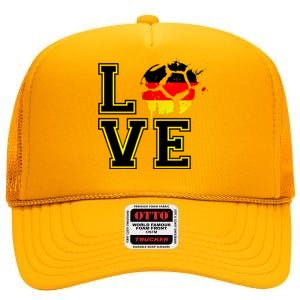 Germany Love Futbol High Crown Mesh Back Trucker Hat