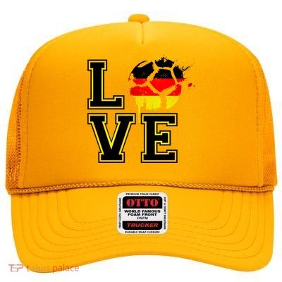 Germany Love Futbol High Crown Mesh Back Trucker Hat