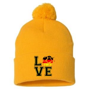 Germany Love Futbol Pom Pom 12in Knit Beanie