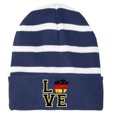 Germany Love Futbol Striped Beanie with Solid Band