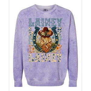 Girl Lainey First Name Personalized Western Cowgirl Colorblast Crewneck Sweatshirt