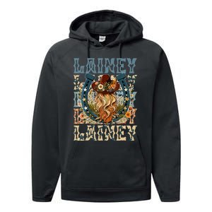 Girl Lainey First Name Personalized Western Cowgirl Performance Fleece Hoodie