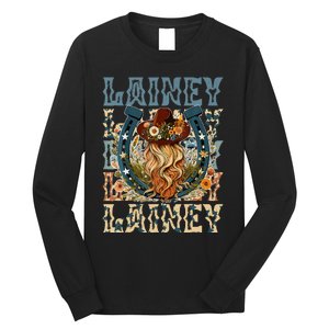 Girl Lainey First Name Personalized Western Cowgirl Long Sleeve Shirt