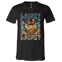 Girl Lainey First Name Personalized Western Cowgirl V-Neck T-Shirt