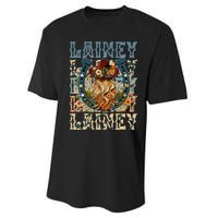 Girl Lainey First Name Personalized Western Cowgirl Performance Sprint T-Shirt