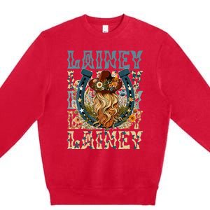 Girl Lainey First Name Personalized Western Cowgirl Premium Crewneck Sweatshirt