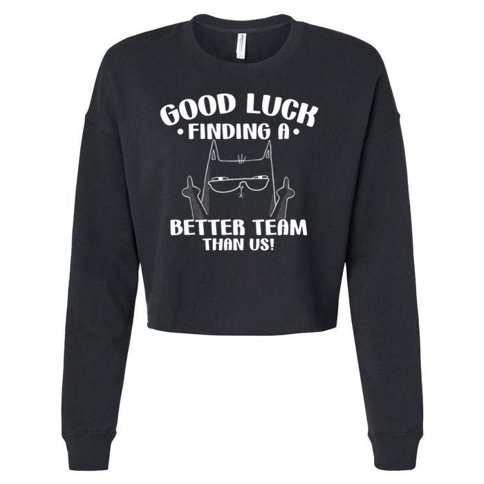 Good Luck Finding Better Team Than Us Farewell Office Humor Cropped Pullover Crew