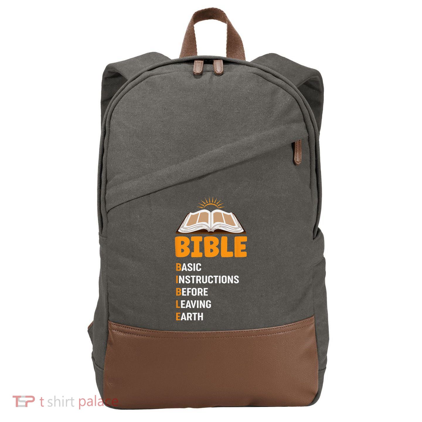 God Loving Funny Religious Bible Cotton Canvas Backpack