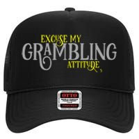 Grambling Louisiana Funny Proud City Hometown Vintage High Crown Mesh Back Trucker Hat