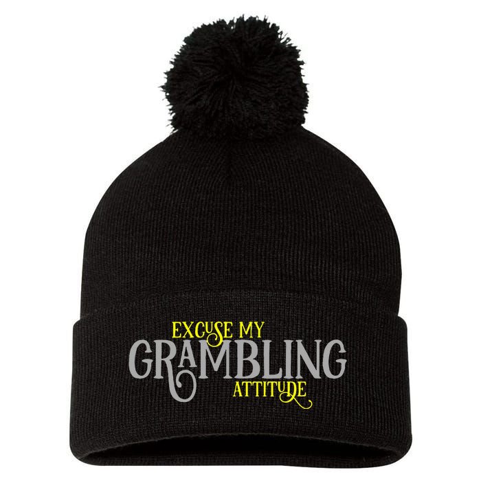 Grambling Louisiana Funny Proud City Hometown Vintage Pom Pom 12in Knit Beanie